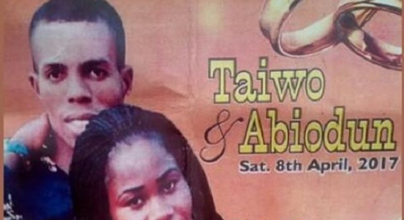 Taiwo Isaac has been left devastated after Abiodun absconded on their wedding day 