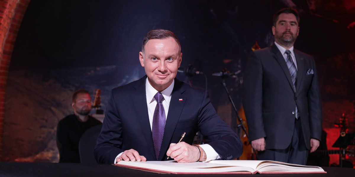 Prezydent RP Andrzej Duda podczas otwarcia wystawy "Miłość i obowiązek. Powstanie styczniowe 1863 r.". Warszawa, 23 stycznia 2023 r.