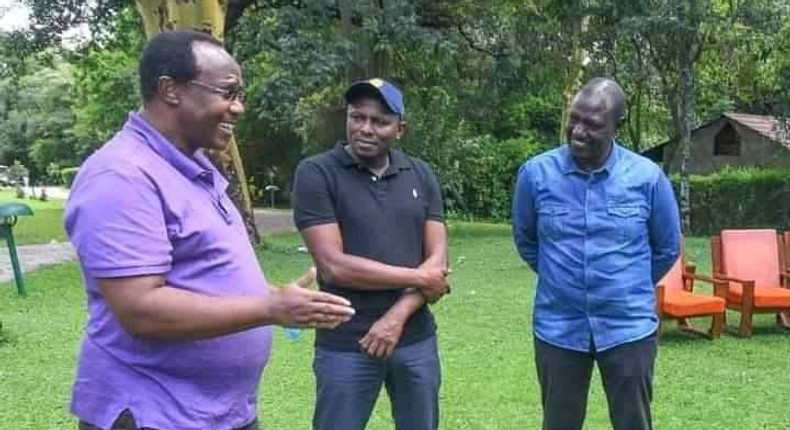 Economist David Ndii with Kikuyu MP Kimani Ichung'wa and Deputy President William Ruto