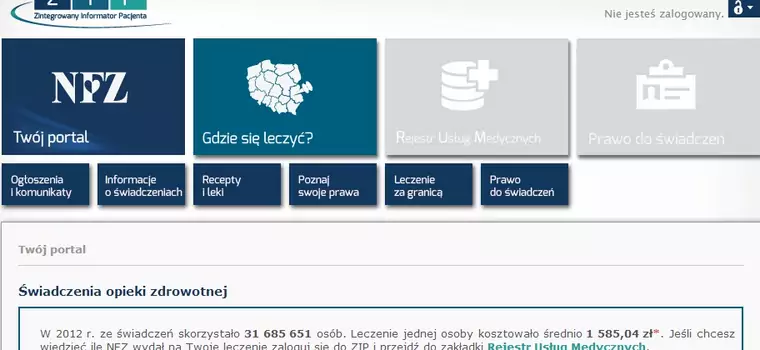 ZIP: Rejestracja w serwisie Zintegrowany Informator Pacjenta