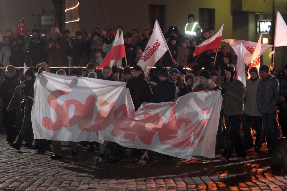 WARSZAWA ROCZNICA STAN WOJENNY INSCENIZACJA STARĆ