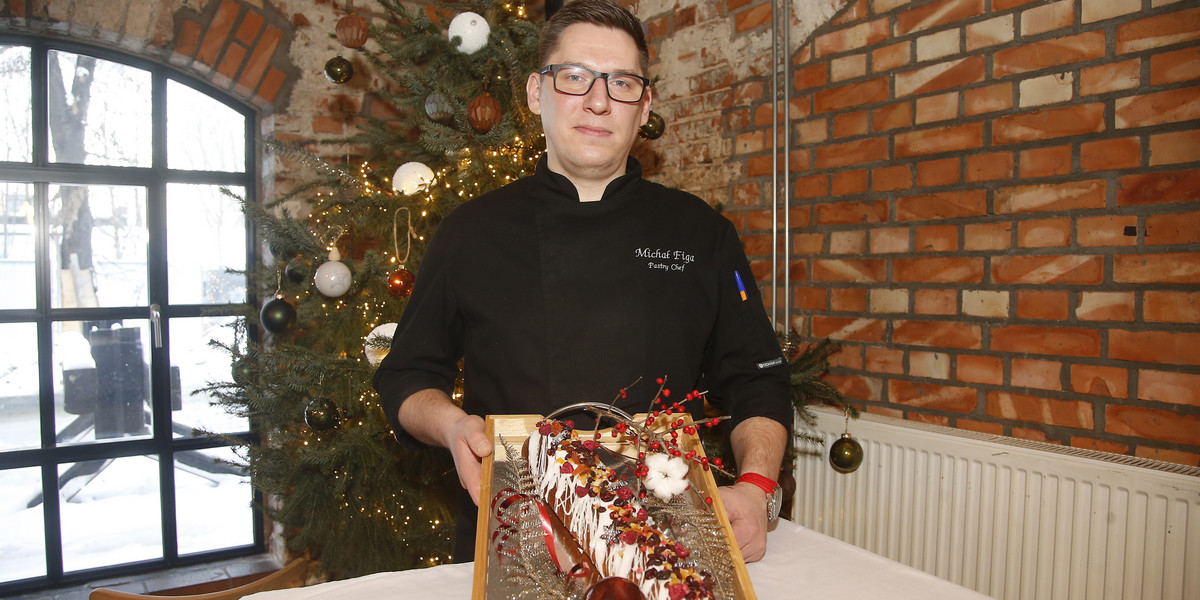Michał Figa jest szefem cukierni w restauracji Warszawa Wschodnia. 