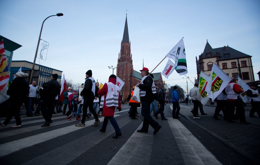 Pikieta górników w Mysłowicach