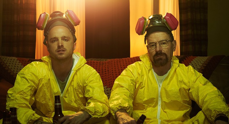 A scene with Jesse Pinkman (Aaron Paul) and Walter White (Bryan Cranston) on 'Breaking Bad'