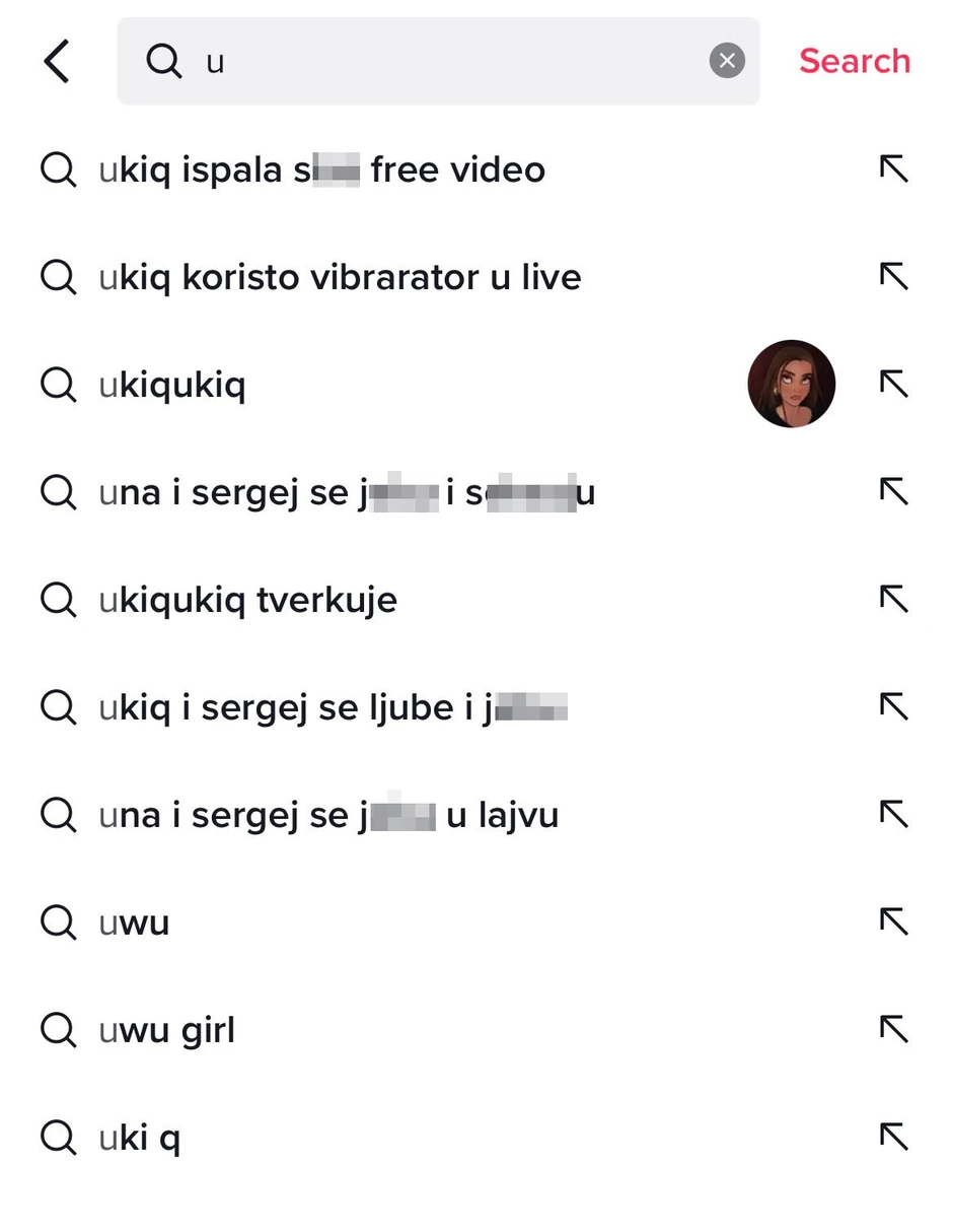 Tiktok pretraga preporuke