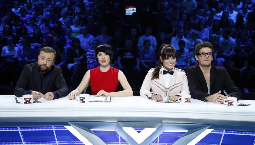 Jury X Factor - Czesław Mozil, Tatiana Okupnik, Ewa Farna, Kuba Wojewódzki