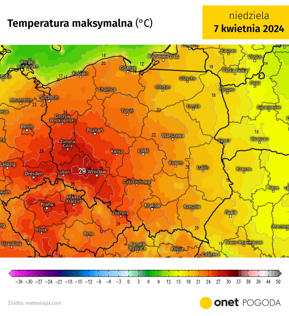 W niedzielę na południowym zachodzie zapowiadamy aż 29 st. C