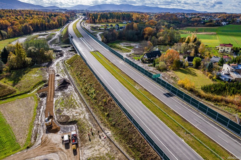 Budowa S1 na Śląsku. Stan z przełomu października i listopada.