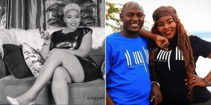 A collage photo of Stephen Letoo and his baby mama Winnie Nadupoi