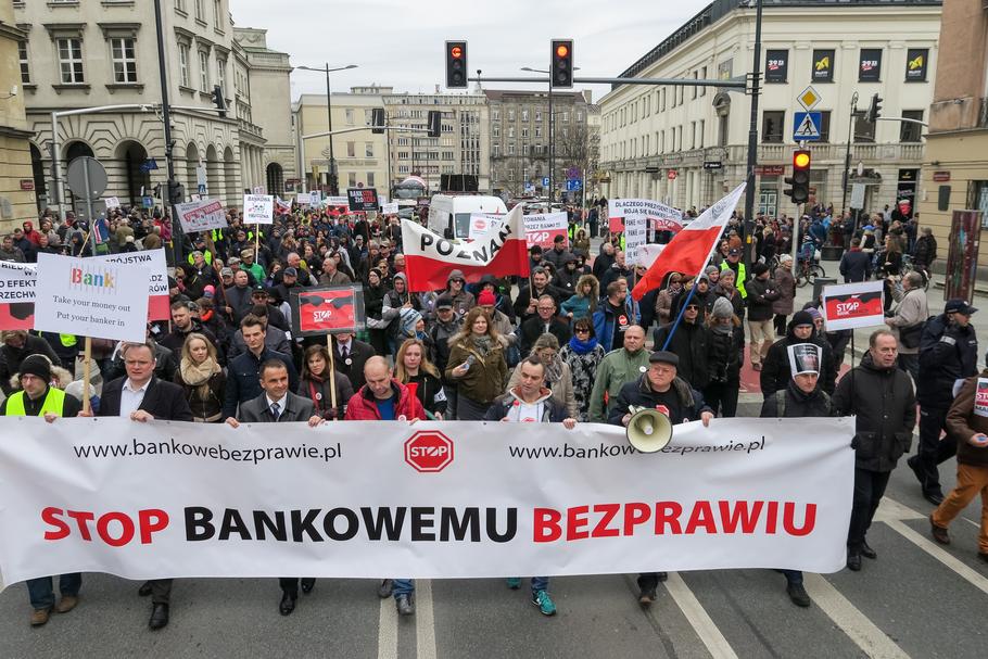 Protest frankowiczów z 2017 r. w Warszawie