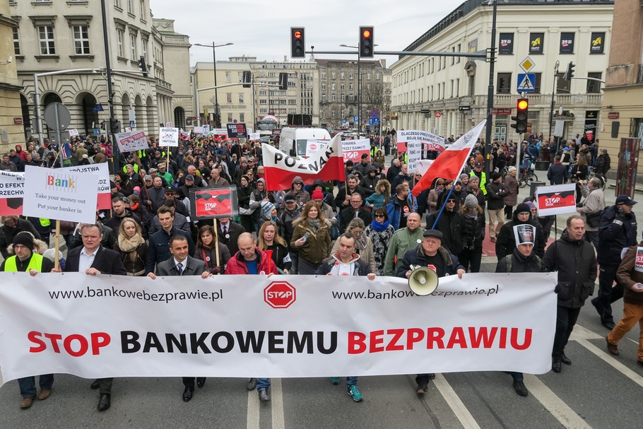 Protest frankowiczów z 2017 r. w Warszawie