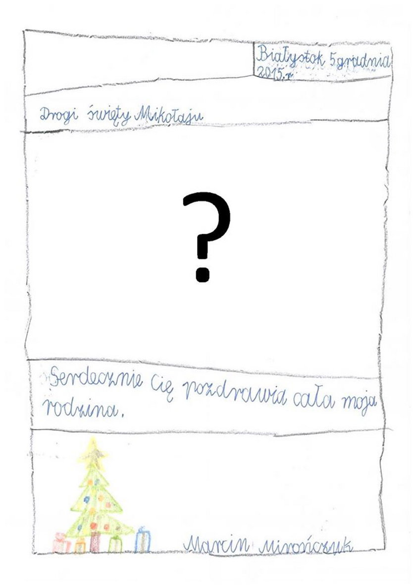 Cały Białystok szuka chłopca, który napisał list do świętego Mikołaja