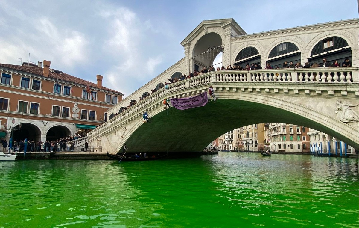 Akcja Extinction Rebellion Italia w Wenecji