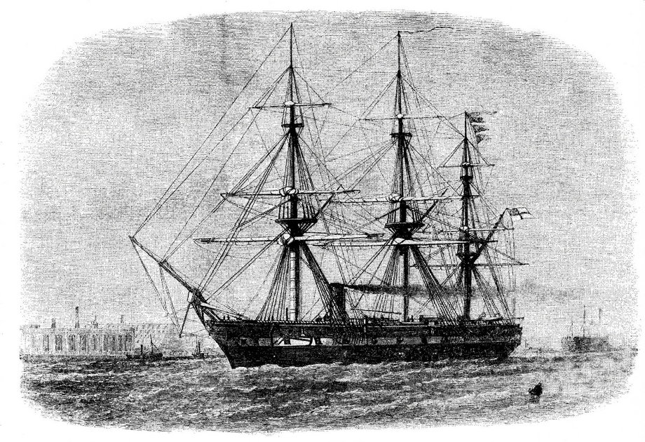 HMS Challenger, który w latach 1872-1876 m.in. odkrył Rów Mariański i Grzbiet Śródatlantycki