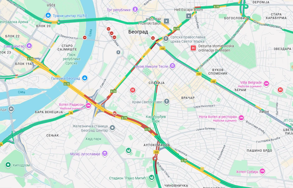 Gužva u Beogradu trećeg septembra