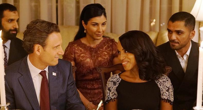 Fitz and Olivia in a scene from tonight's episode of Scandal.