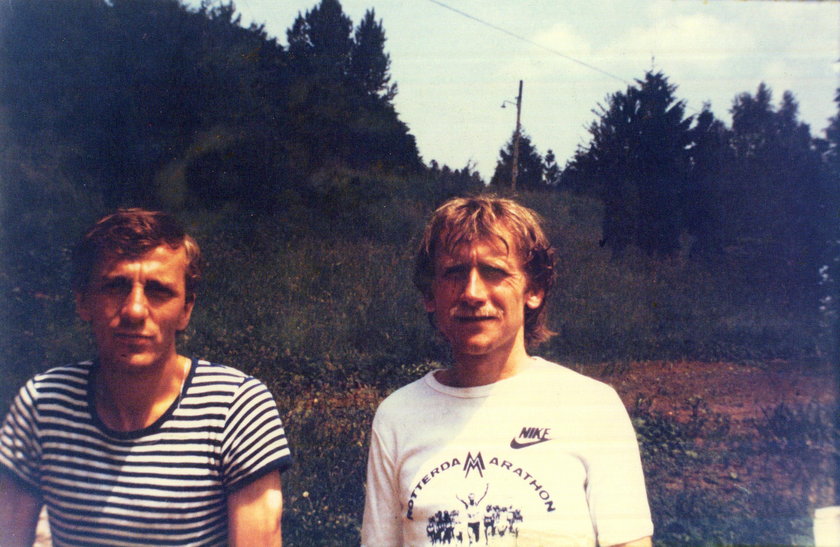 Ryszard Marczak (z prawej) i Jerzy Skarżyński na obozie w Krynicy (1983 r.)
