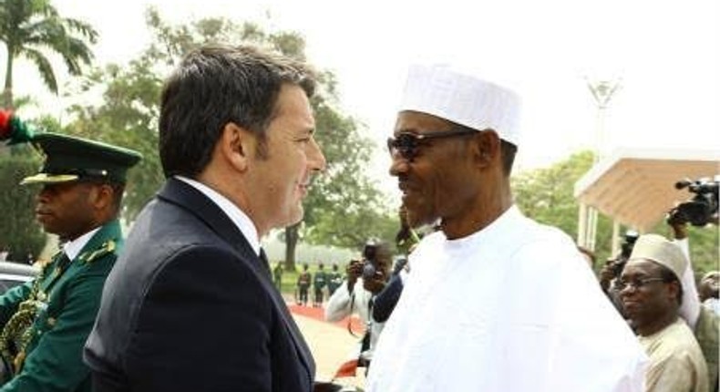 President hosts Prime Minister of Italy in Abuja.