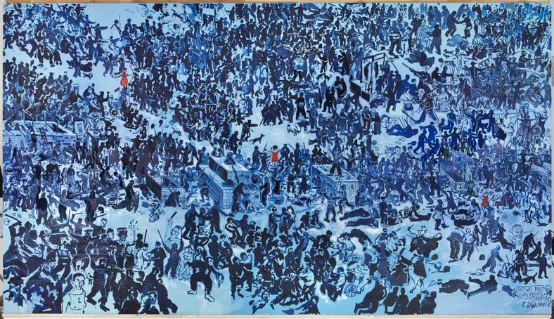 Edward Dwurnik, "Bitwa pod Grunwaldem" (2010, olej, płótno, 245 × 600 cm)