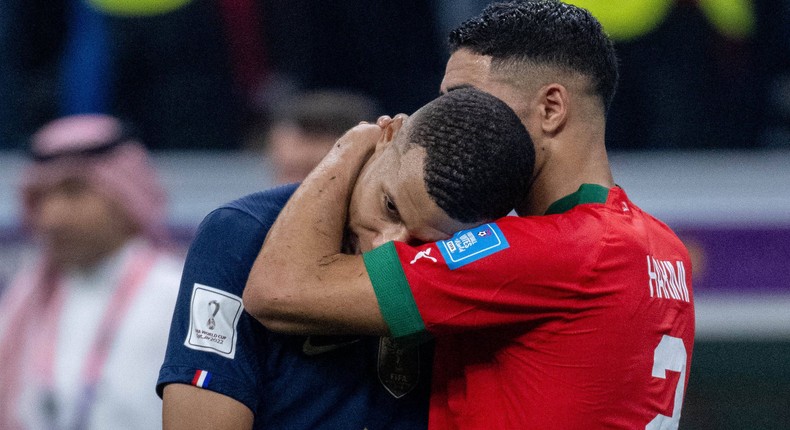 PSG's Kylin Mbppe and Achraf Hakimi were thich as thieves even after Morocco's loss to France (MB Media Solutions)