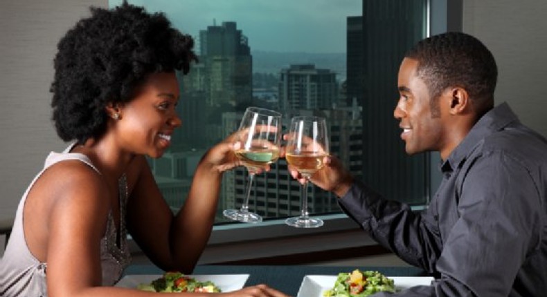 Black couple on a date.