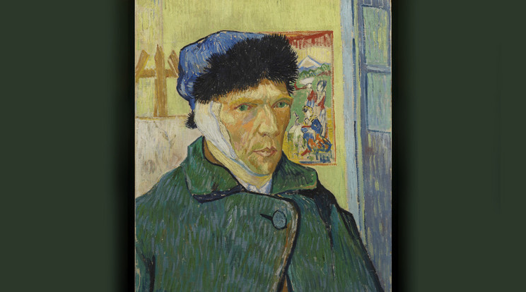 Vincent van Gogh önarcképe bekötött füllel. A külsőt jól ismerjük, de hogy a művészben milyen lelki folyamatok zajlottak, amelyek az öncsonkításhoz és végül az öngyilkossághoz vezették, részleteiben még mindig vita tárgya. Mára azonban kikristályosodott, hogy a festő milyen főbb okok és szereplők miatt fordulhatott önmaga ellen. / Vincent van Gogh, Önarckép bekötött füllel, 1889, olaj vászon, 60 x 49 cm / Courtauld Galleries, London