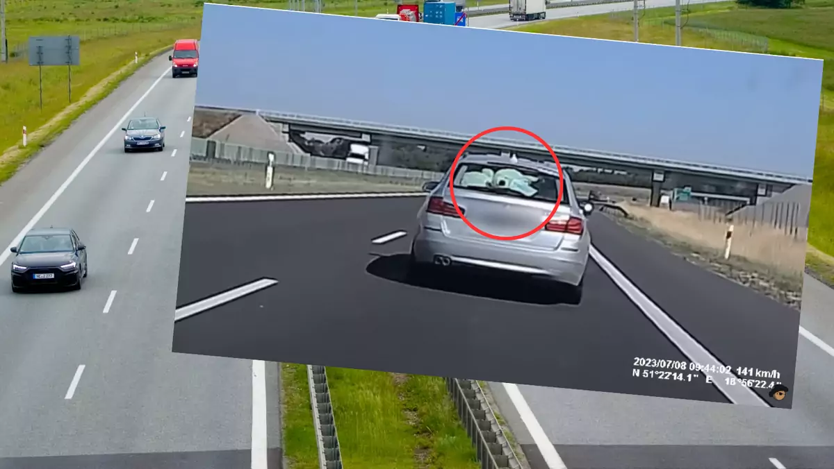 Jeden z kierowców zauważył podejrzaną kartkę w srebrnym BMW (youtube.com/@bandyta.z.kamerka)