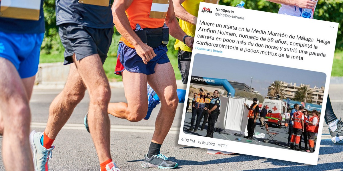 Co za tragedia. Helge Arnfinn Holmen zmarł na mecie po ukończeniu półmaratonu w Maladze.