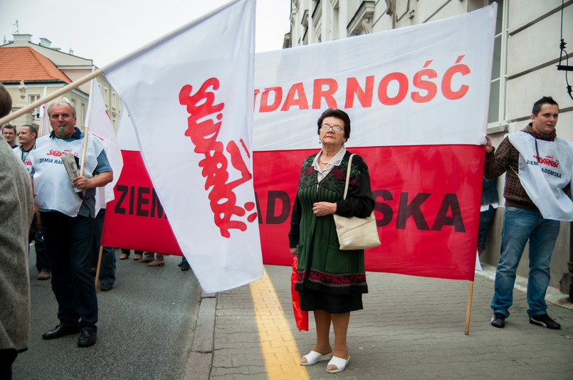 Protest związkowców "Solidarności" w Warszawie. Fot. Maciek Suchorabski
