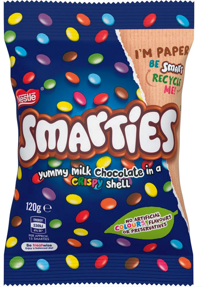 20 ton – o tyle mniej pierwotnego  plastiku rocznie zużyje Nestlé dzięki nowemu opakowaniu Smarties.