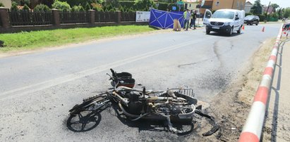 Horror pod Wrocławiem. Motocykl stanął w płomieniach. Nie żyje mężczyzna