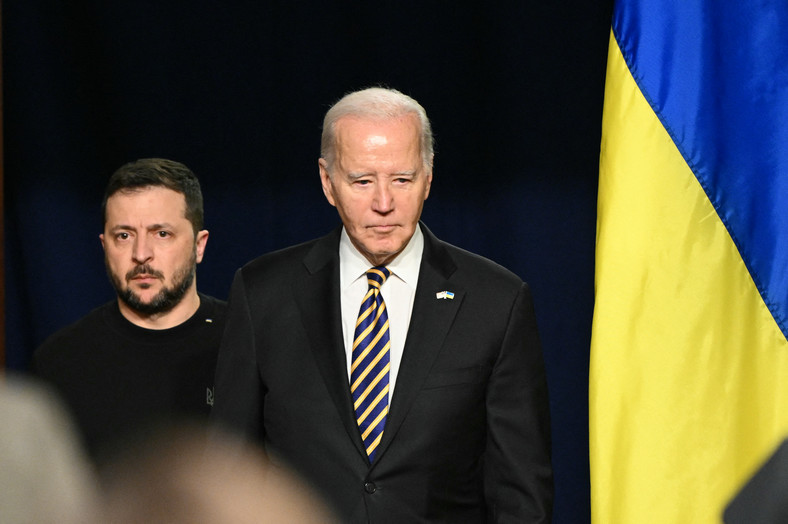 Wołodymyr Zełenski i Joe Biden podczas spotkania w Waszyngtonie w grudniu 2023 r.