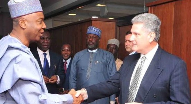 British High Commissioner to Nigeria, Andrew Pocock visits Senate President, Bukola Saraki on June 12, 2015