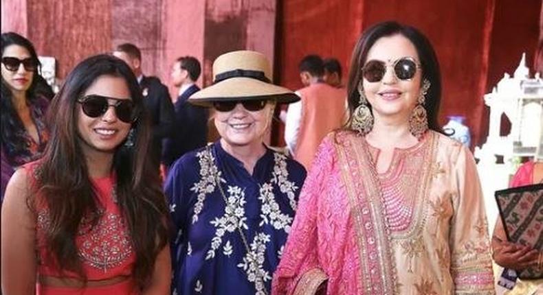 Isha Ambani, Hilary Clinton and the mother of the bride