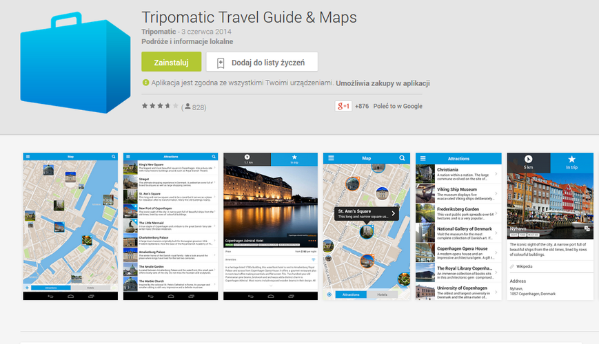 <b>Tripomatic</b>
<br><br>
Tripomatic umożliwi nam stworzenie interaktywnego i w pełni spersonalizowanego przewodnika po 400 najpopularniejszych kierunkach turystycznych na świecie (od Londynu po Bangkok). Jedną z najbardziej przydatnych funkcji jest specjalna interaktywna mapa, która pokazuje nam ciekawe atrakcje turystyczne znajdujące się w miejscu, w którym aktualnie przebywamy. Wrażenie robią również szczegółowe opisy, które przybliżają nam historię i ciekawostki związane z danym miejscem.