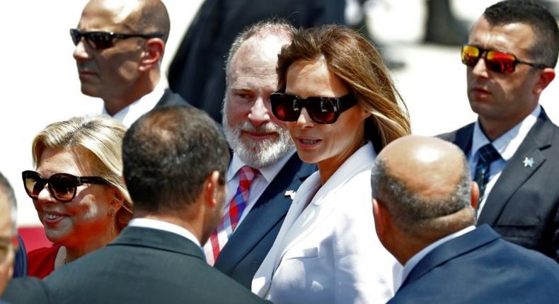 US First Lady Melania Trump (C) will be in Belgium later this week