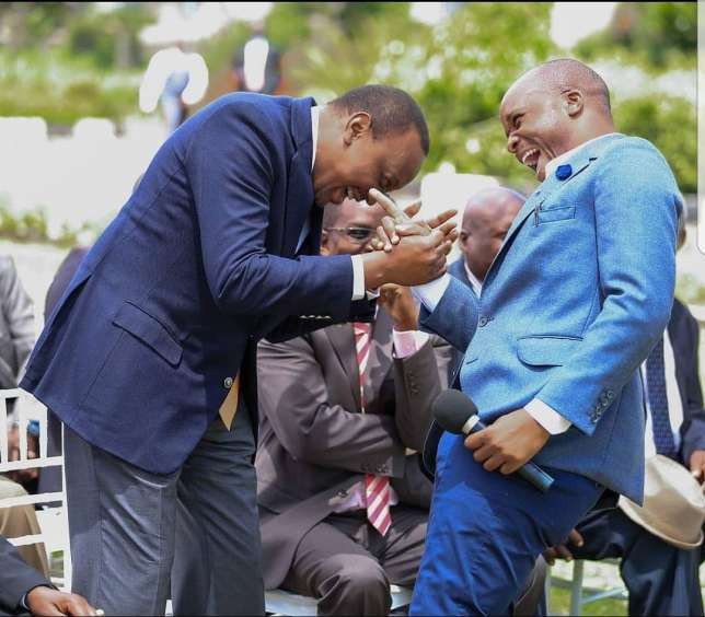 Jalang'o with President Uhuru Kenyatta.  