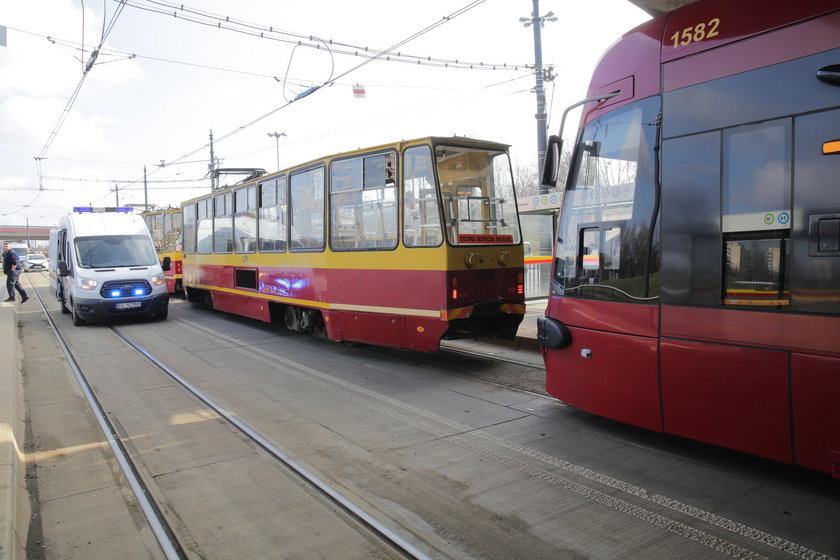 Kolizja tramwajowa przy dworcu Łódź Kaliska