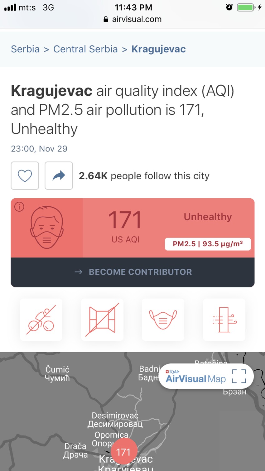 Zagađenje Kragujevac