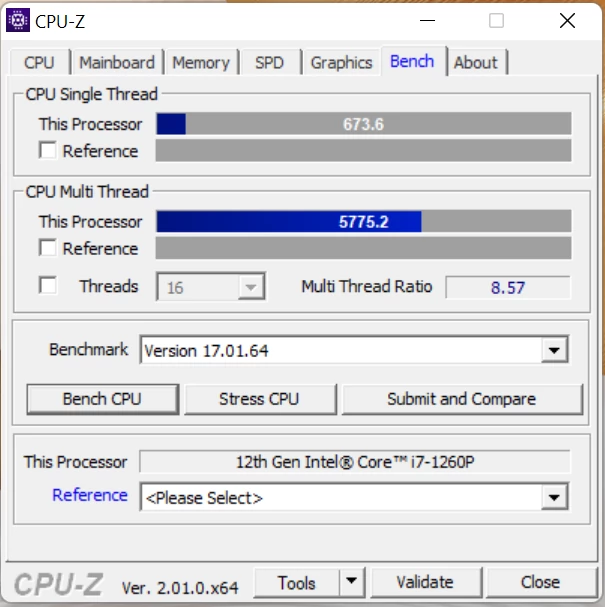 CPU-Z benchmark