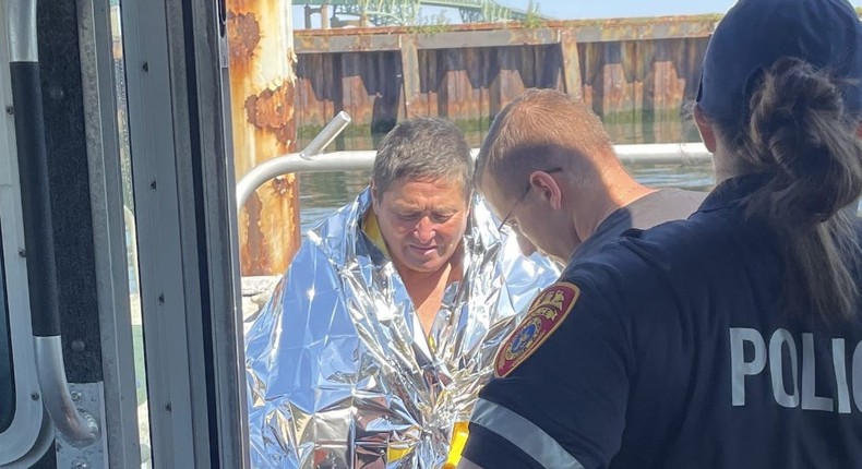 Dan Ho pictured after he pulled out to sea and saved.Suffolk County Police Department