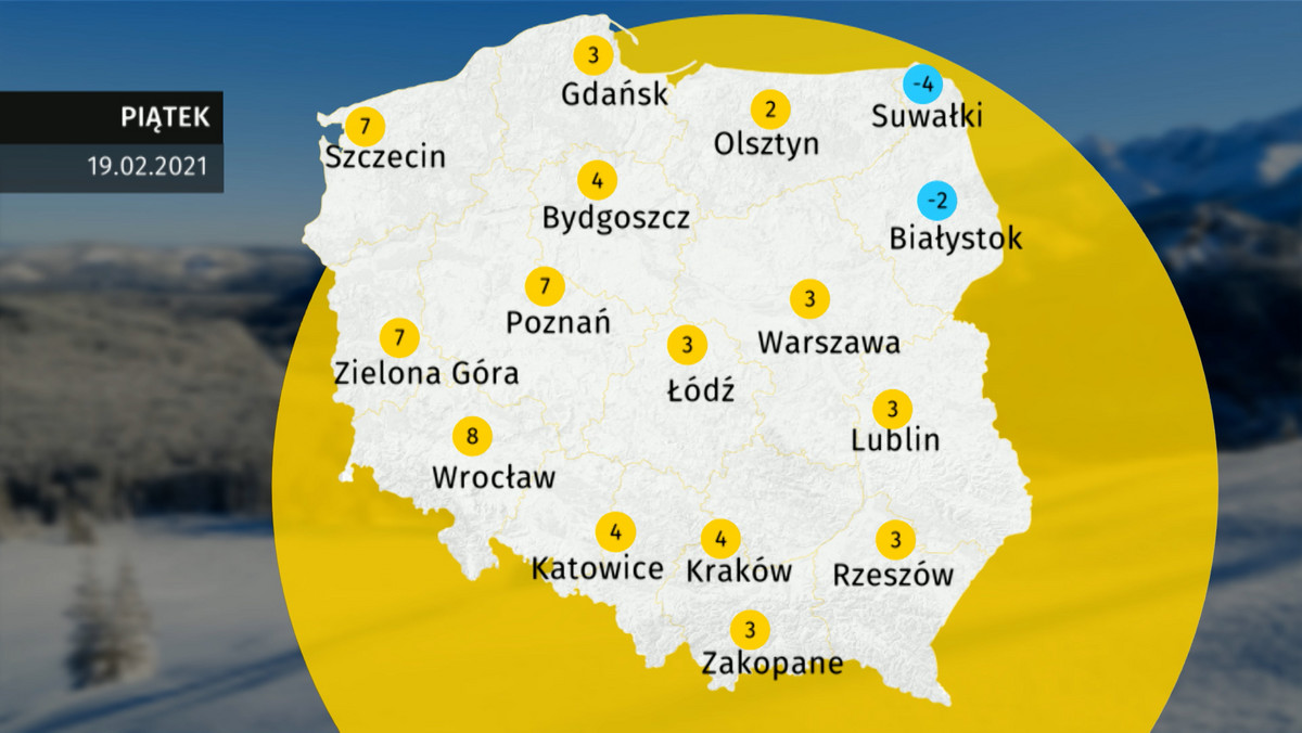 Prognoza pogody dla Polski. Jaka pogoda w piątek 19 lutego 2021?