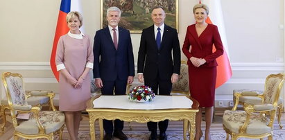 Nowy prezydent Czech w Polsce. Pierwsza dama zadała szyku! ZDJĘCIA