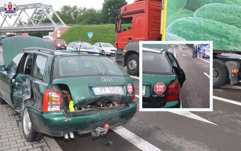 Pijany spowodował wypadek. Zginęła jedna osoba. Na aucie miał zaskakującą naklejkę