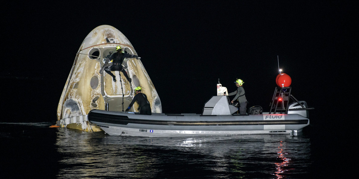 NASA?s SpaceX Crew-1 splashdown in the Gulf of Mexico