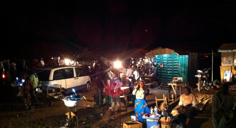 A typical night market in Lagos