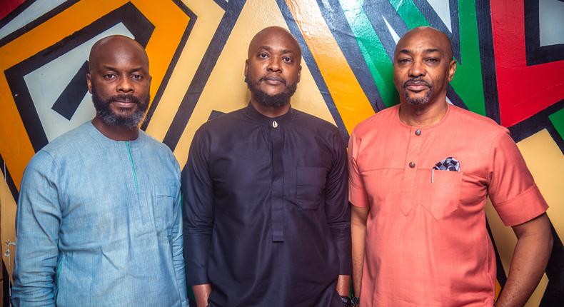 L-R: NKem Nweke, NzukoLabs Trustee; Chuma Anagbado, Mbari Uno Forum Trustee; Chinenye Mba-Uzoukwu, Society of Igbo Professional Trustee at Mbari Uno(House of Collaboration)