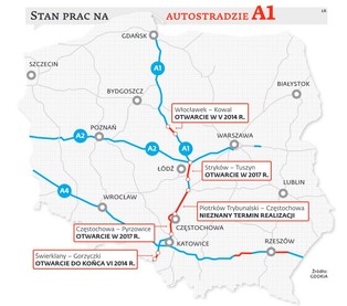 Znad Bałtyku do Czech: kiedy pojedziemy całą autostradą A1? (MAPA)