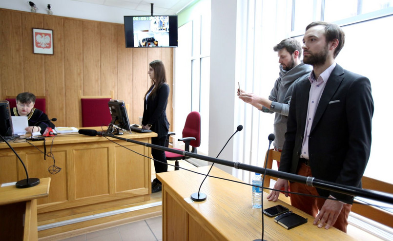 Obwiniony Marek Tatała podczas ogłaszania wyroku przez sędzię Grażynę Jankowską