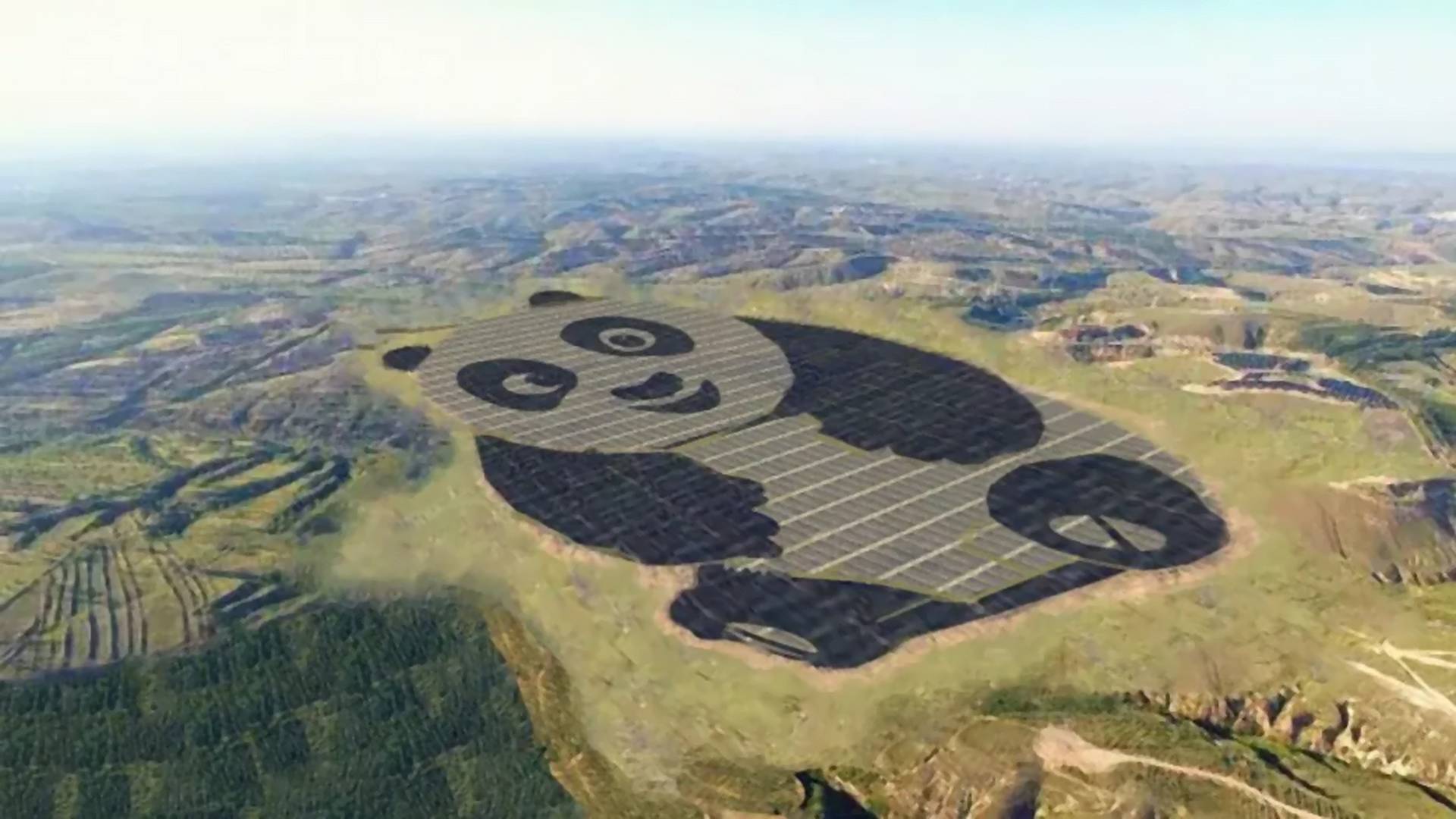 Panda formájú napelempark épült Kínában
